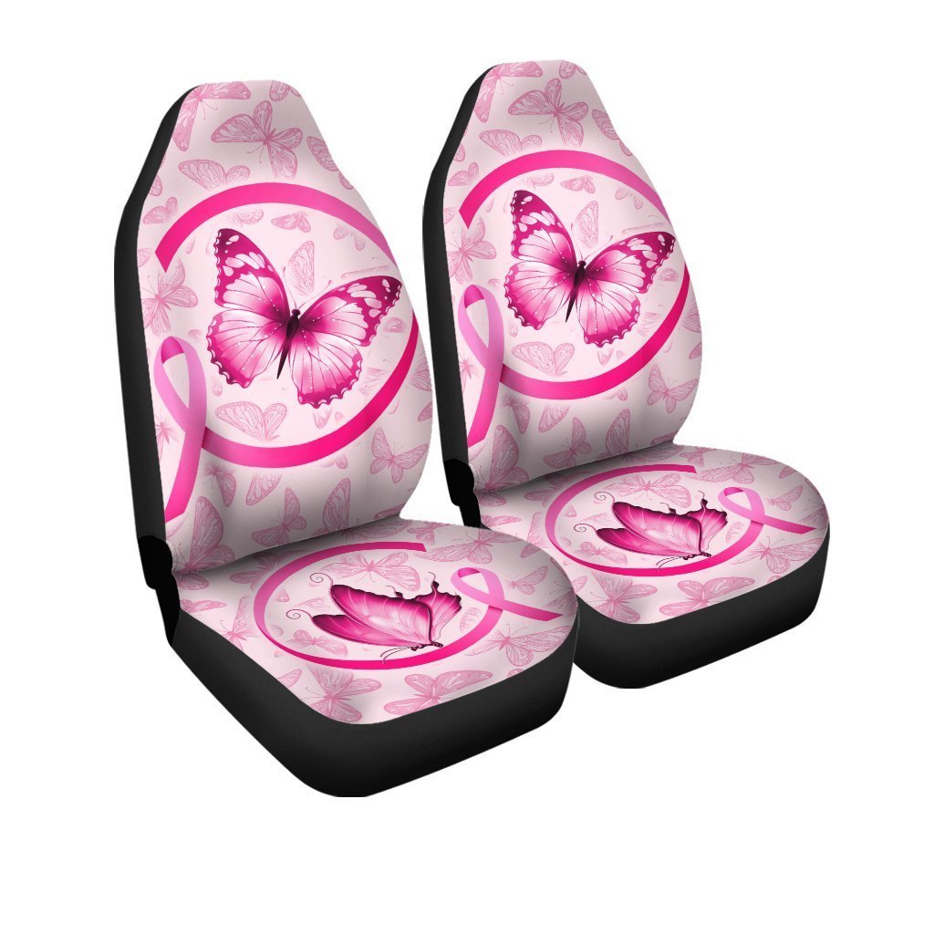 Butterfly Car Seat Covers Custom Breast Cancer Car Accessories Meaningful Gifts - Gearcarcover - 3
