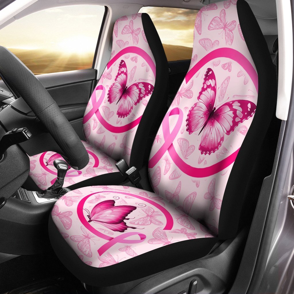 Butterfly Car Seat Covers Custom Breast Cancer Car Accessories Meaningful Gifts - Gearcarcover - 1