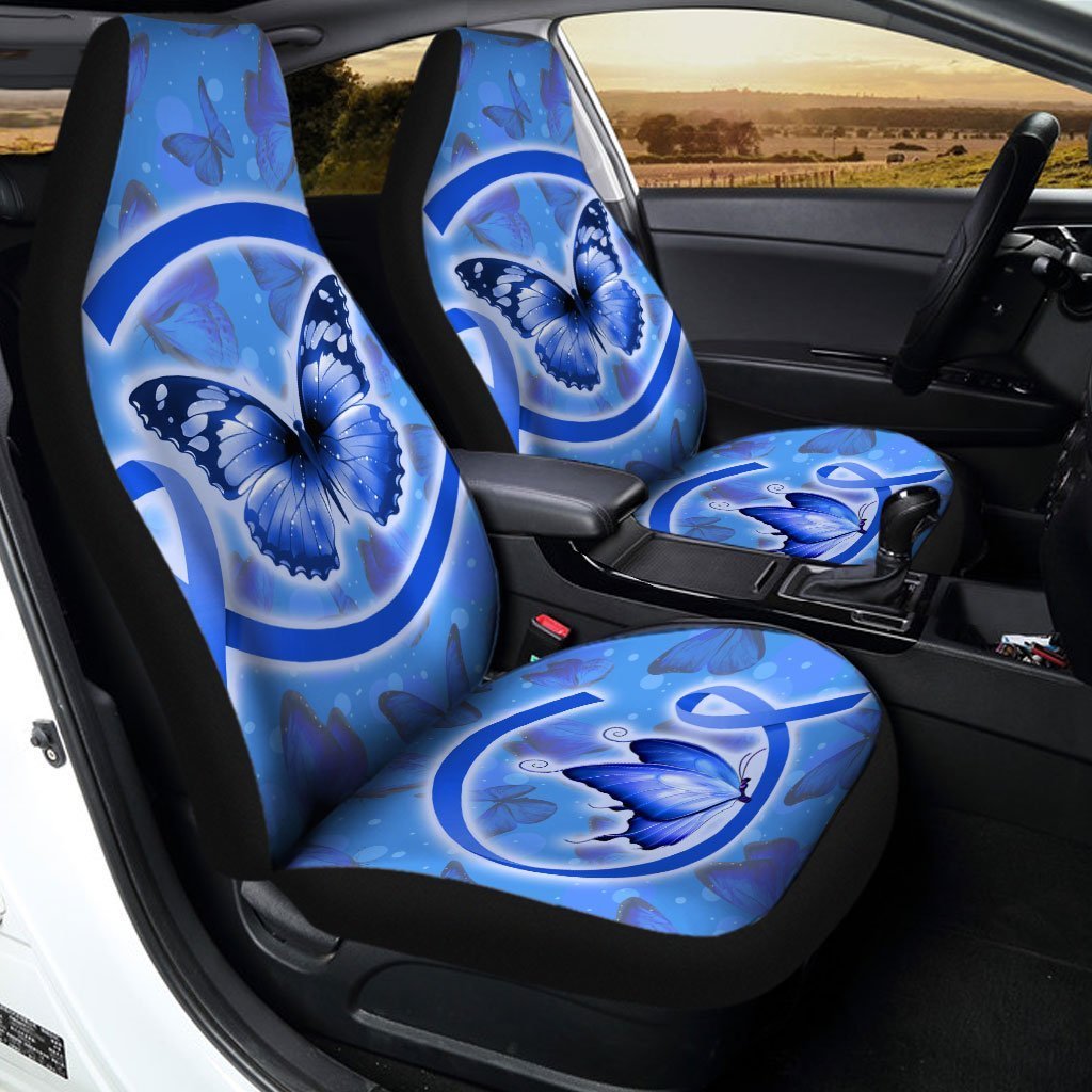 Butterfly Car Seat Covers Custom Colon Cancer Car Accessories Meaningful Gifts - Gearcarcover - 2