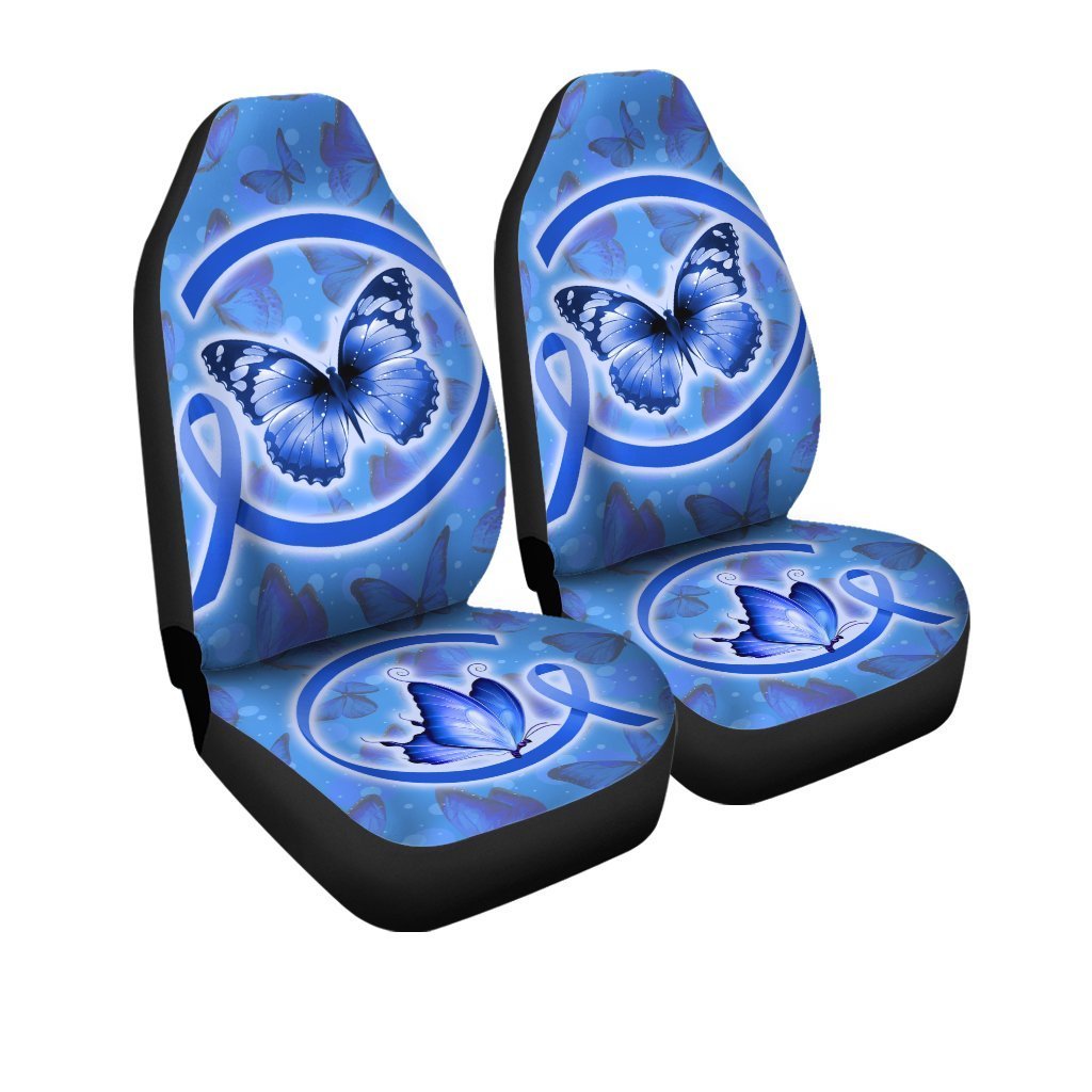 Butterfly Car Seat Covers Custom Colon Cancer Car Accessories Meaningful Gifts - Gearcarcover - 3