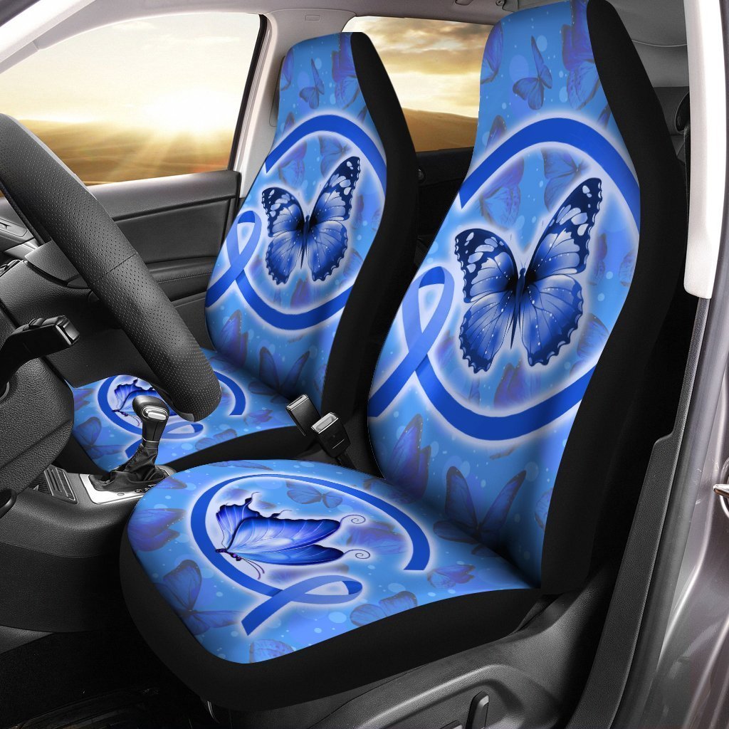 Butterfly Car Seat Covers Custom Colon Cancer Car Accessories Meaningful Gifts - Gearcarcover - 1