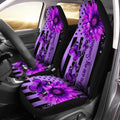 Butterfly Car Seat Covers Custom Purple Sunflower Car Accessories - Gearcarcover - 1