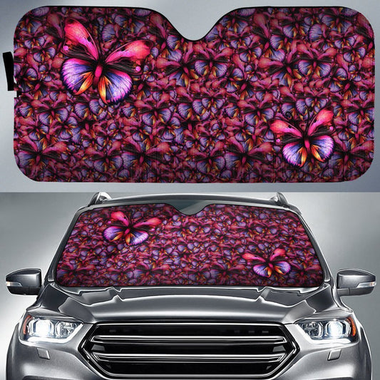 Butterfly Car Sunshade Custom Lovely Purple Car Accessories - Gearcarcover - 1