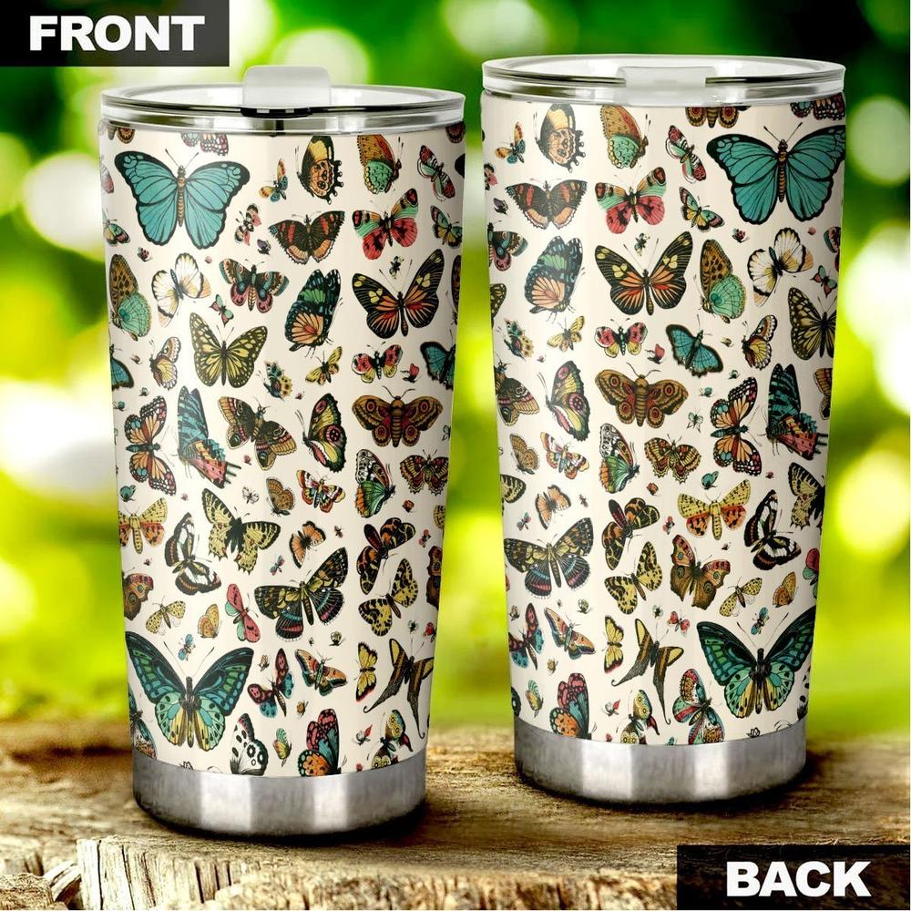 Butterfly Pattern Tumbler Stainless Steel - Gearcarcover - 4