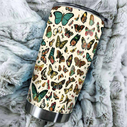 Butterfly Pattern Tumbler Stainless Steel - Gearcarcover - 1