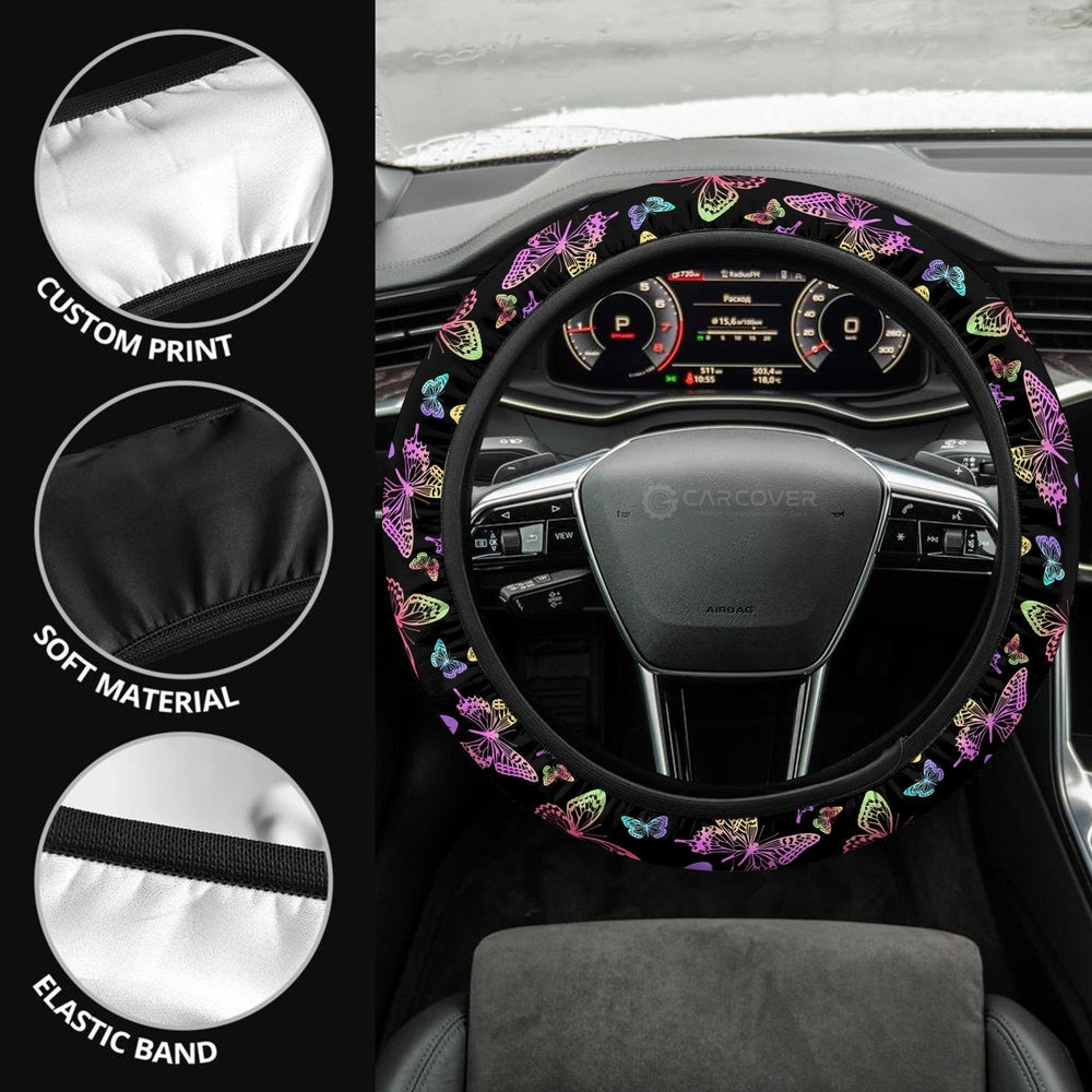 Butterfly Steering Wheel Covers Custom Colorful Butterfly Car Accessories - Gearcarcover - 3
