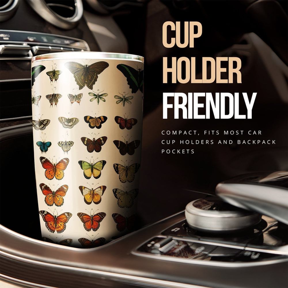 Butterfly Tumbler Cup Custom Pattern Insects Car Accessories - Gearcarcover - 2
