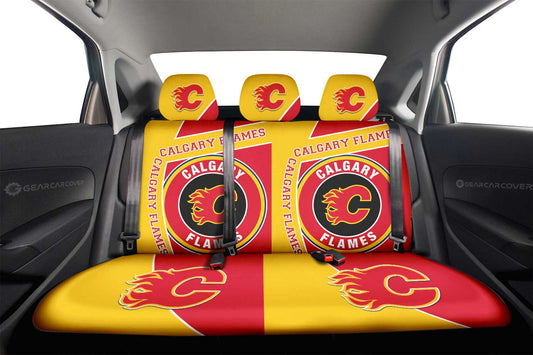 Calgary Flames Car Back Seat Cover Custom Car Accessories For Fans - Gearcarcover - 2
