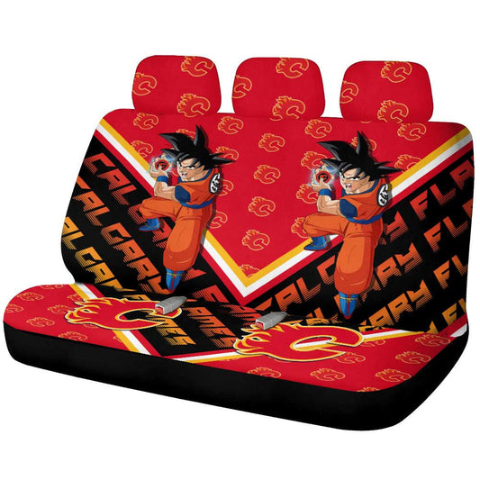 Calgary Flames Car Back Seat Cover Custom Car Decorations For Fans - Gearcarcover - 1
