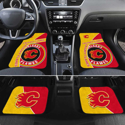 Calgary Flames Car Floor Mats Custom Car Accessories For Fans - Gearcarcover - 2