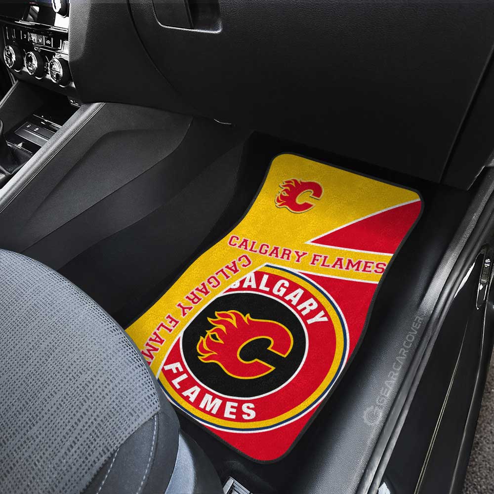 Calgary Flames Car Floor Mats Custom Car Accessories For Fans - Gearcarcover - 3
