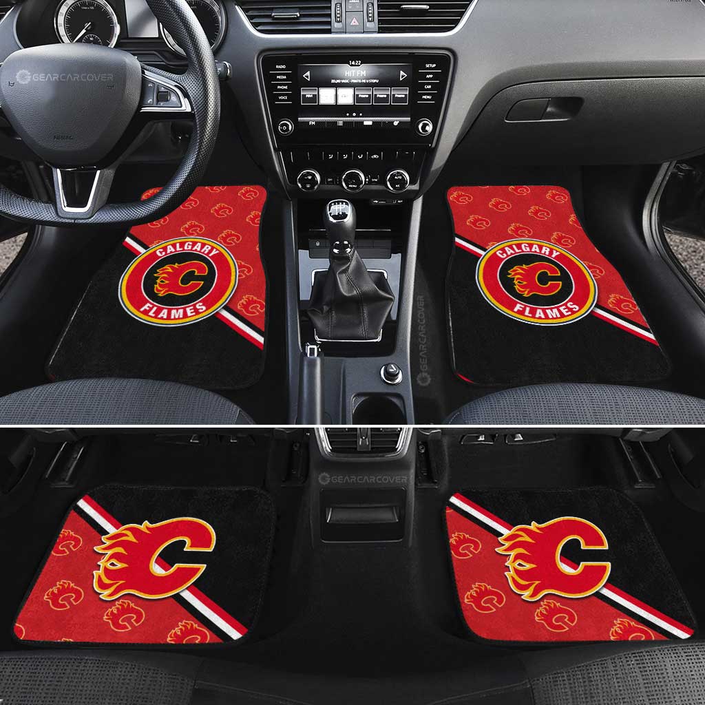 Calgary Flames Car Floor Mats Custom Car Accessories For Fans - Gearcarcover - 2