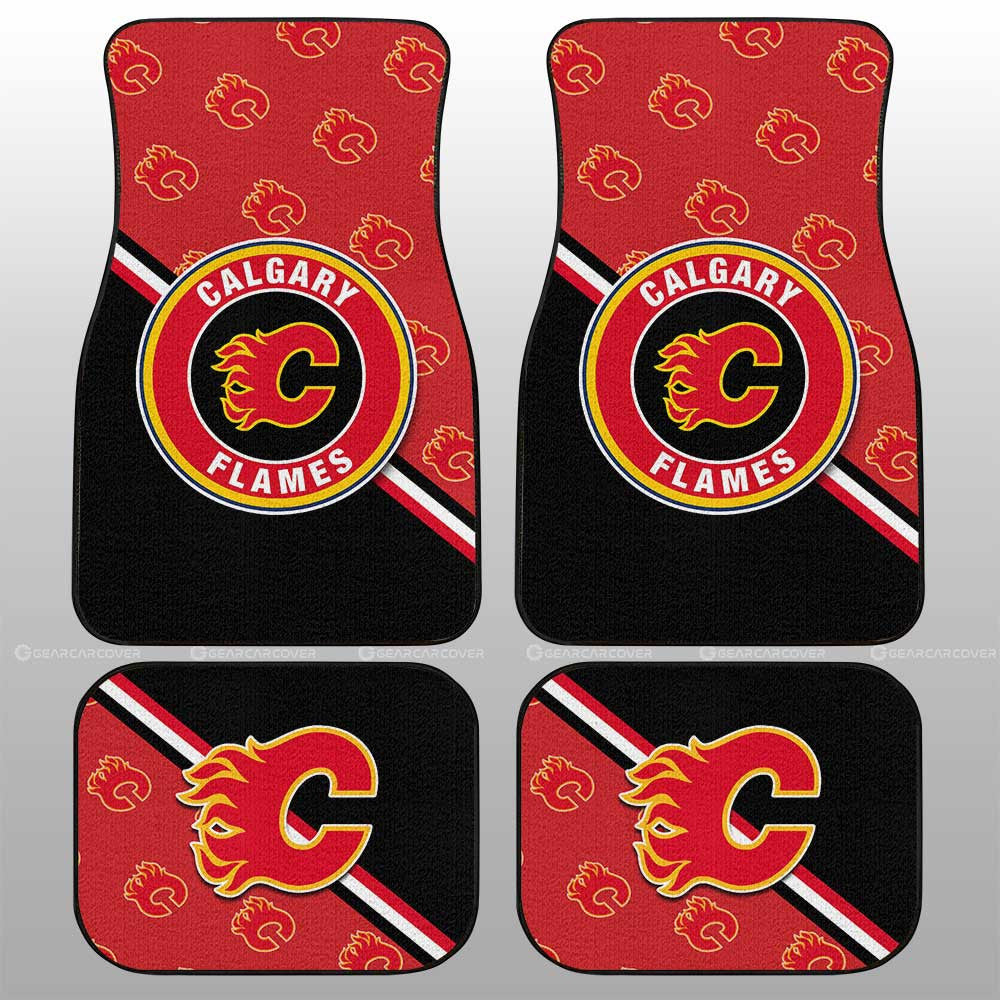 Calgary Flames Car Floor Mats Custom Car Accessories For Fans - Gearcarcover - 1