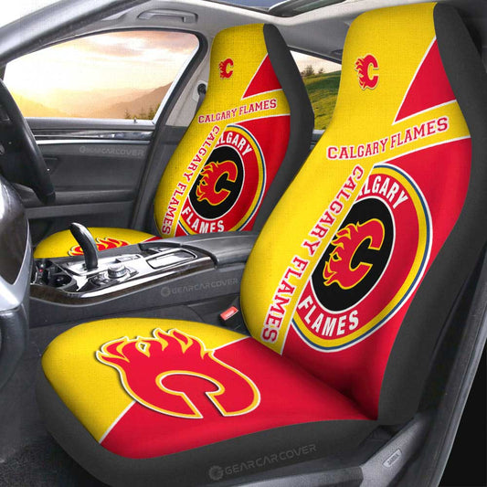 Calgary Flames Car Seat Covers Custom Car Accessories For Fans - Gearcarcover - 2