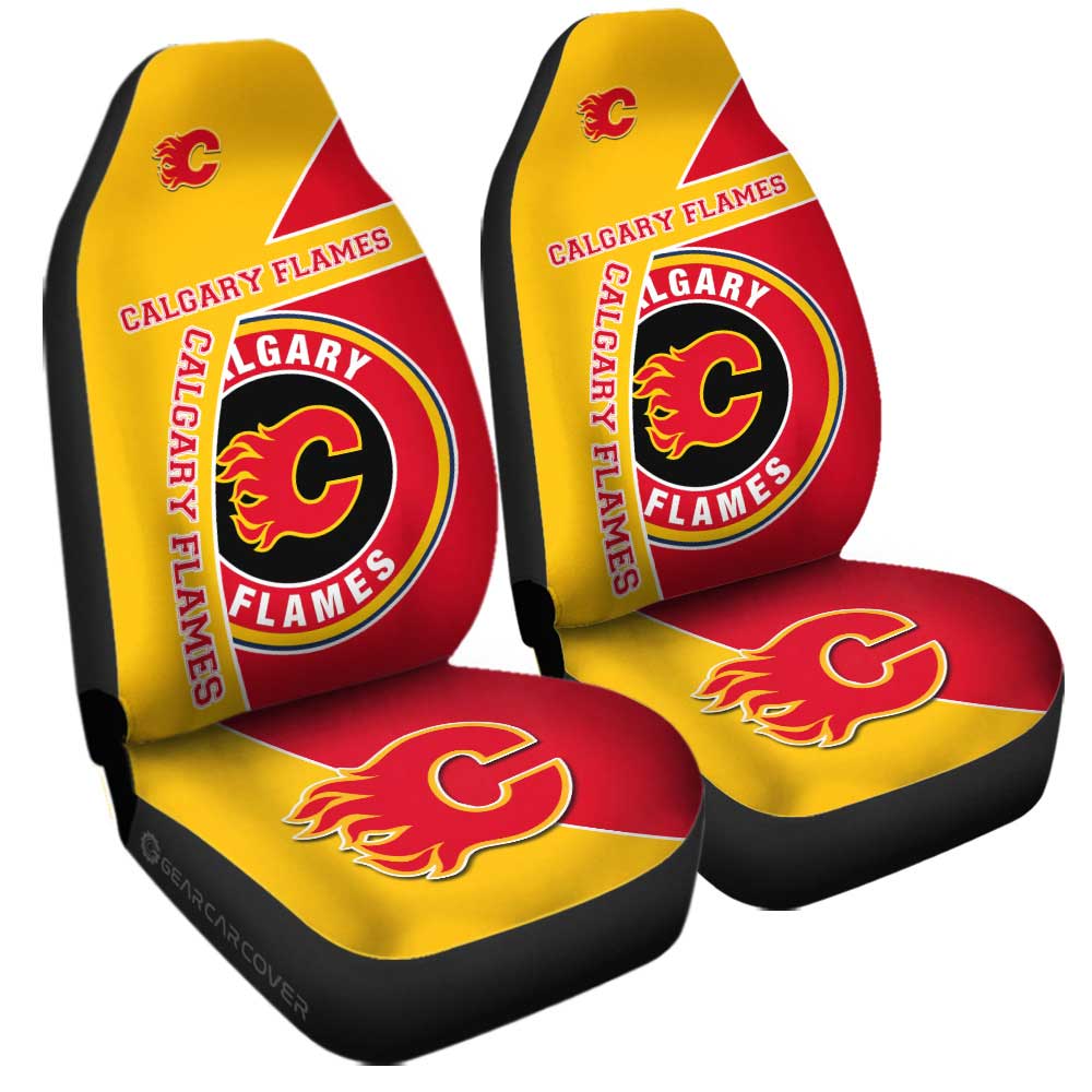 Calgary Flames Car Seat Covers Custom Car Accessories For Fans - Gearcarcover - 3