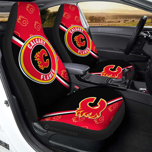 Calgary Flames Car Seat Covers Custom Car Accessories For Fans - Gearcarcover - 1