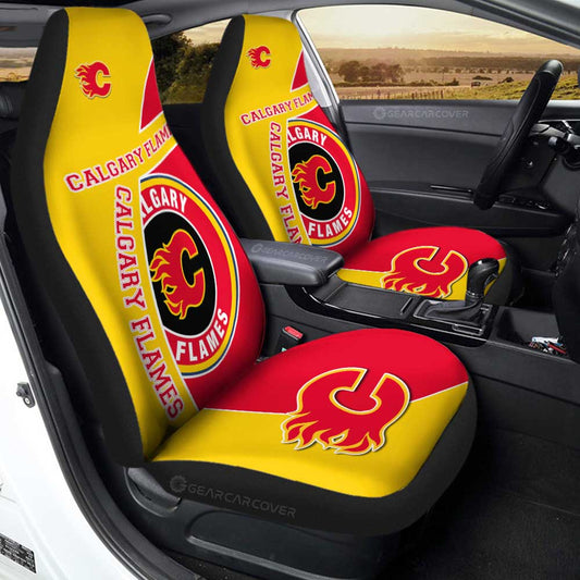 Calgary Flames Car Seat Covers Custom Car Accessories For Fans - Gearcarcover - 1