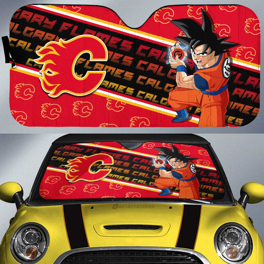 Calgary Flames Car Sunshade Custom Car Decorations For Fans - Gearcarcover - 1