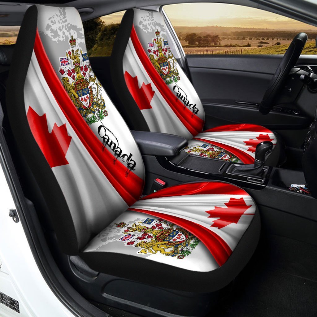 Canada Car Seat Covers Cost of Arms Be Hind Flag - Gearcarcover - 2