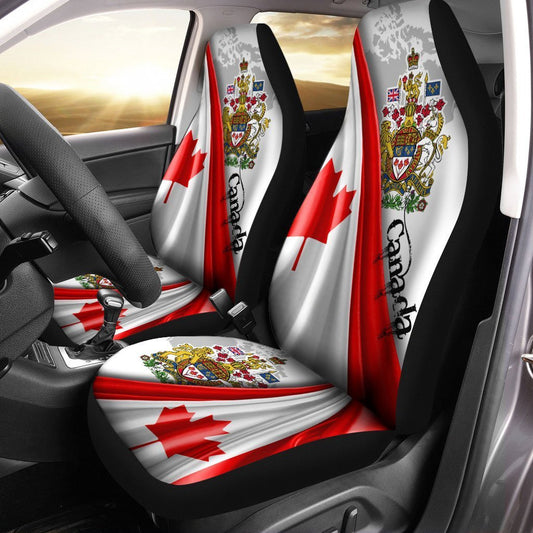 Canada Flag Car Seat Covers Coat of arms - Gearcarcover - 1