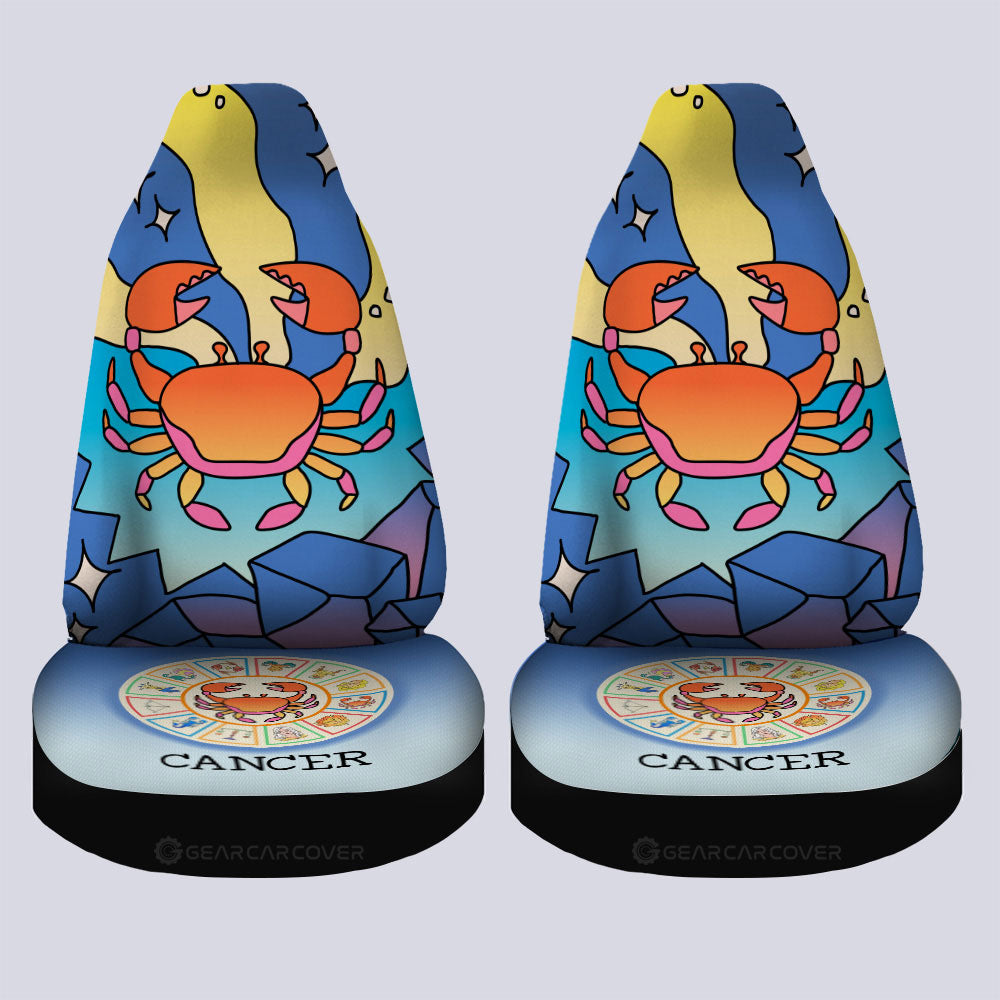Cancer Colorful Car Seat Covers Custom Zodiac Car Accessories - Gearcarcover - 2