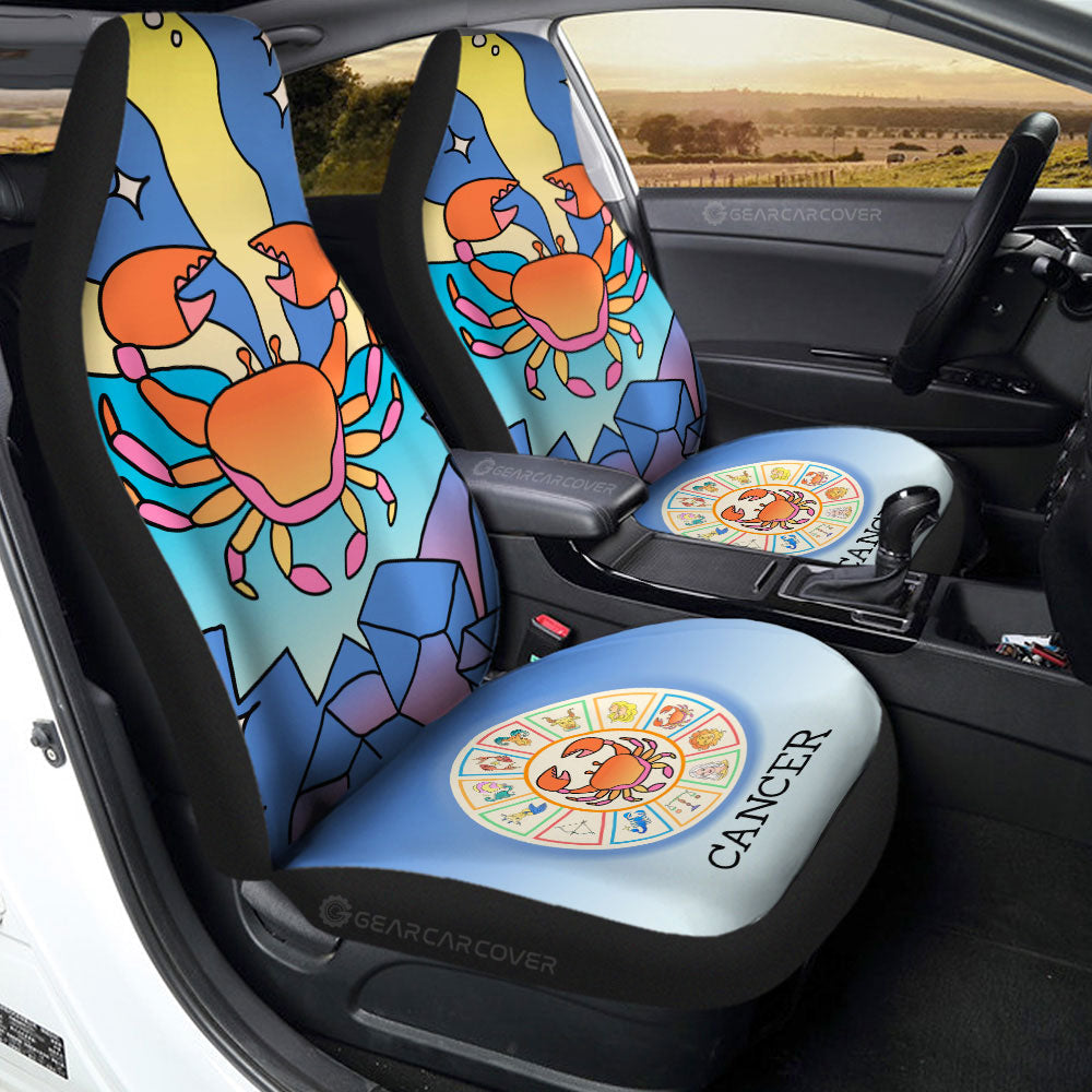 Cancer Colorful Car Seat Covers Custom Zodiac Car Accessories - Gearcarcover - 3