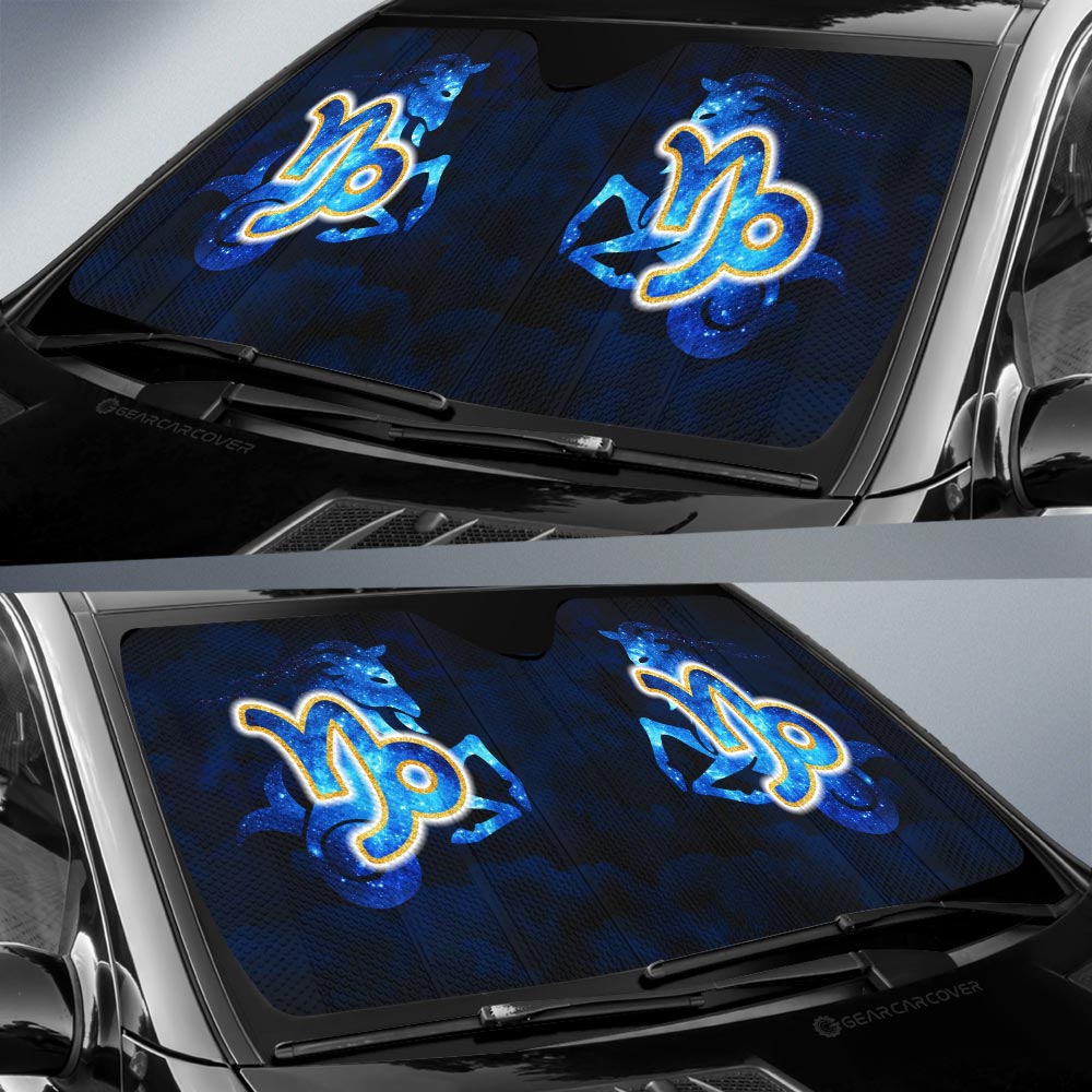 Capricorn Car Sunshade Custom Name Zodiac Car Interior Accessories - Gearcarcover - 3