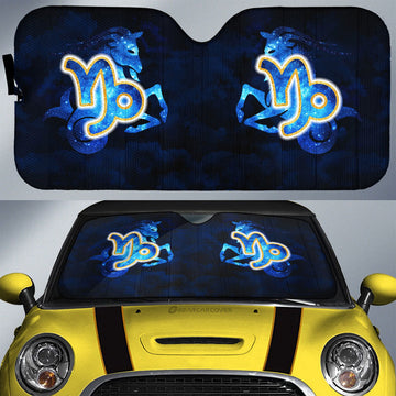 Capricorn Car Sunshade Custom Name Zodiac Car Interior Accessories - Gearcarcover - 1