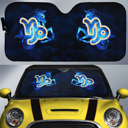 Capricorn Car Sunshade Custom Name Zodiac Car Interior Accessories - Gearcarcover - 1