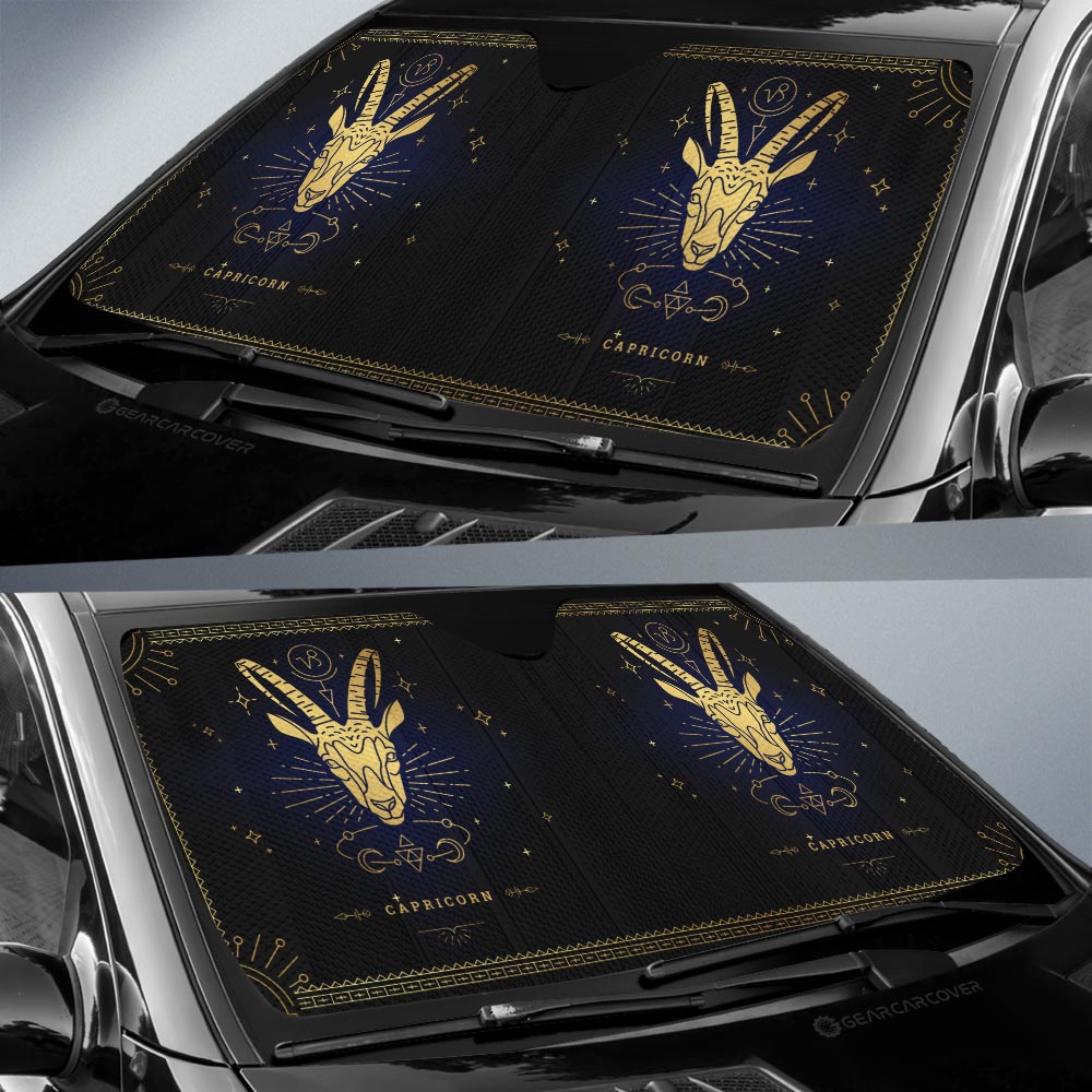 Capricorn Car Sunshade Custom Zodiac Car Interior Accessories - Gearcarcover - 3