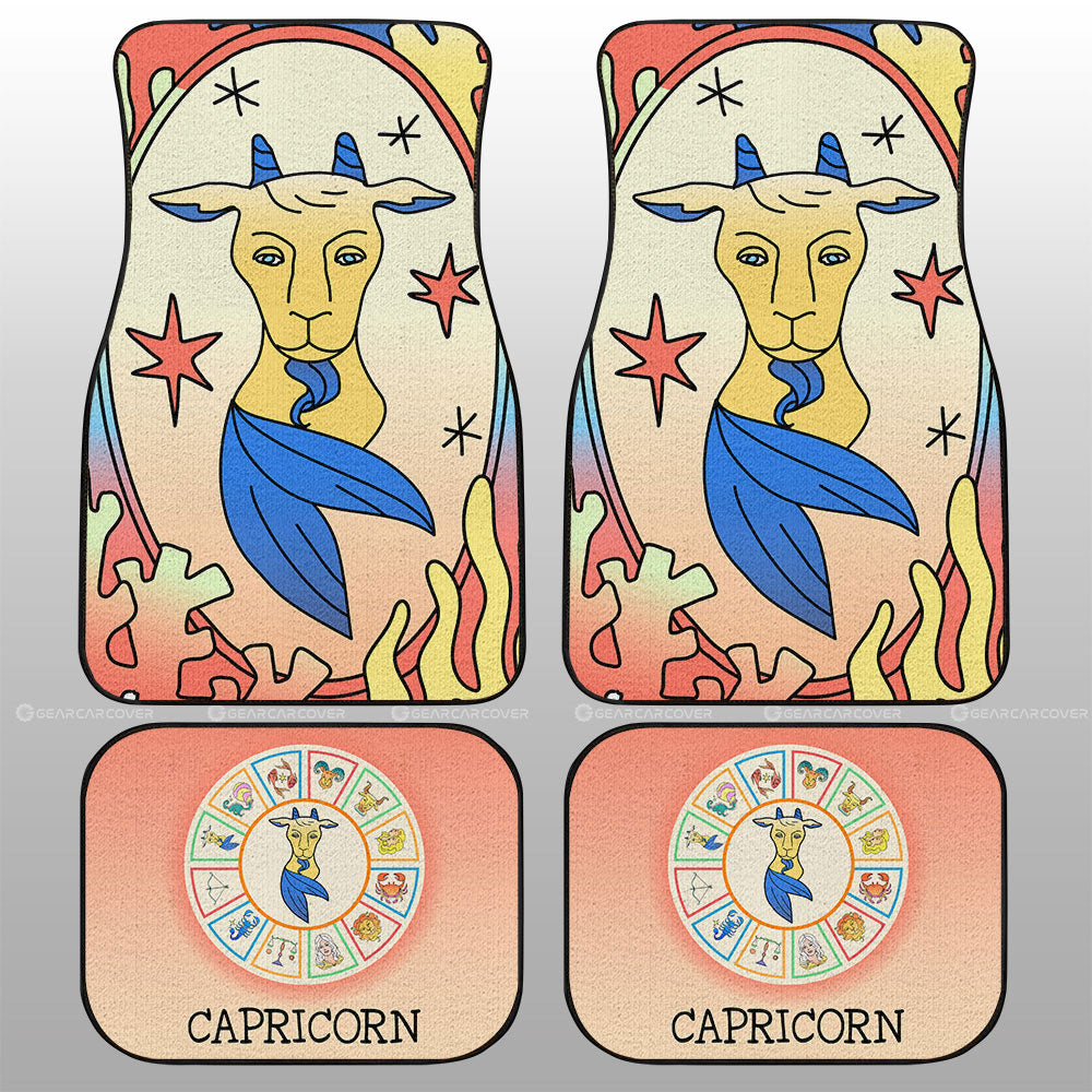 Capricorn Colorful Car Floor Mats Custom Zodiac Car Accessories - Gearcarcover - 1