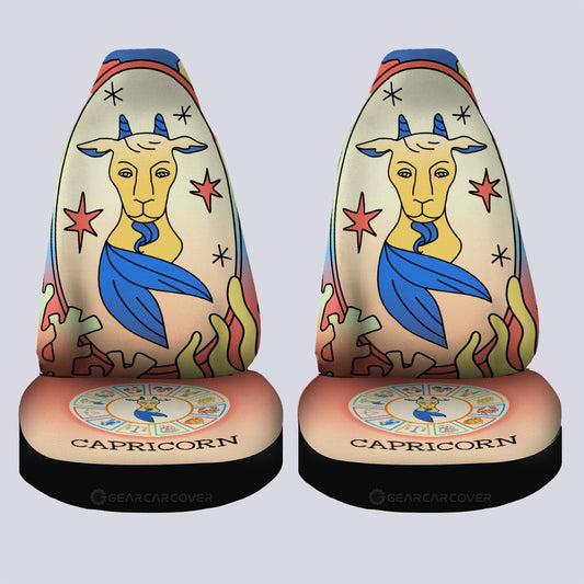 Capricorn Colorful Car Seat Covers Custom Zodiac Car Accessories - Gearcarcover - 2