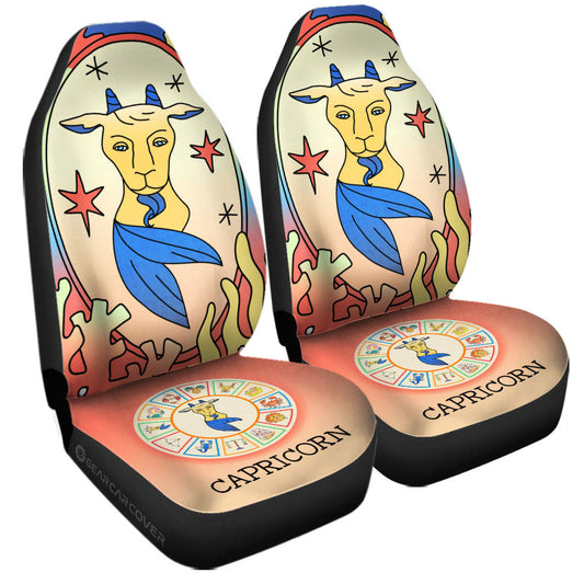 Capricorn Colorful Car Seat Covers Custom Zodiac Car Accessories - Gearcarcover - 1