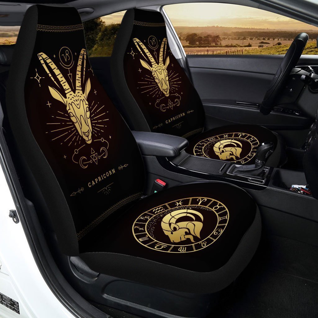 Capricorn Horoscope Car Seat Covers Custom Birthday Gifts Car Accessories - Gearcarcover - 2