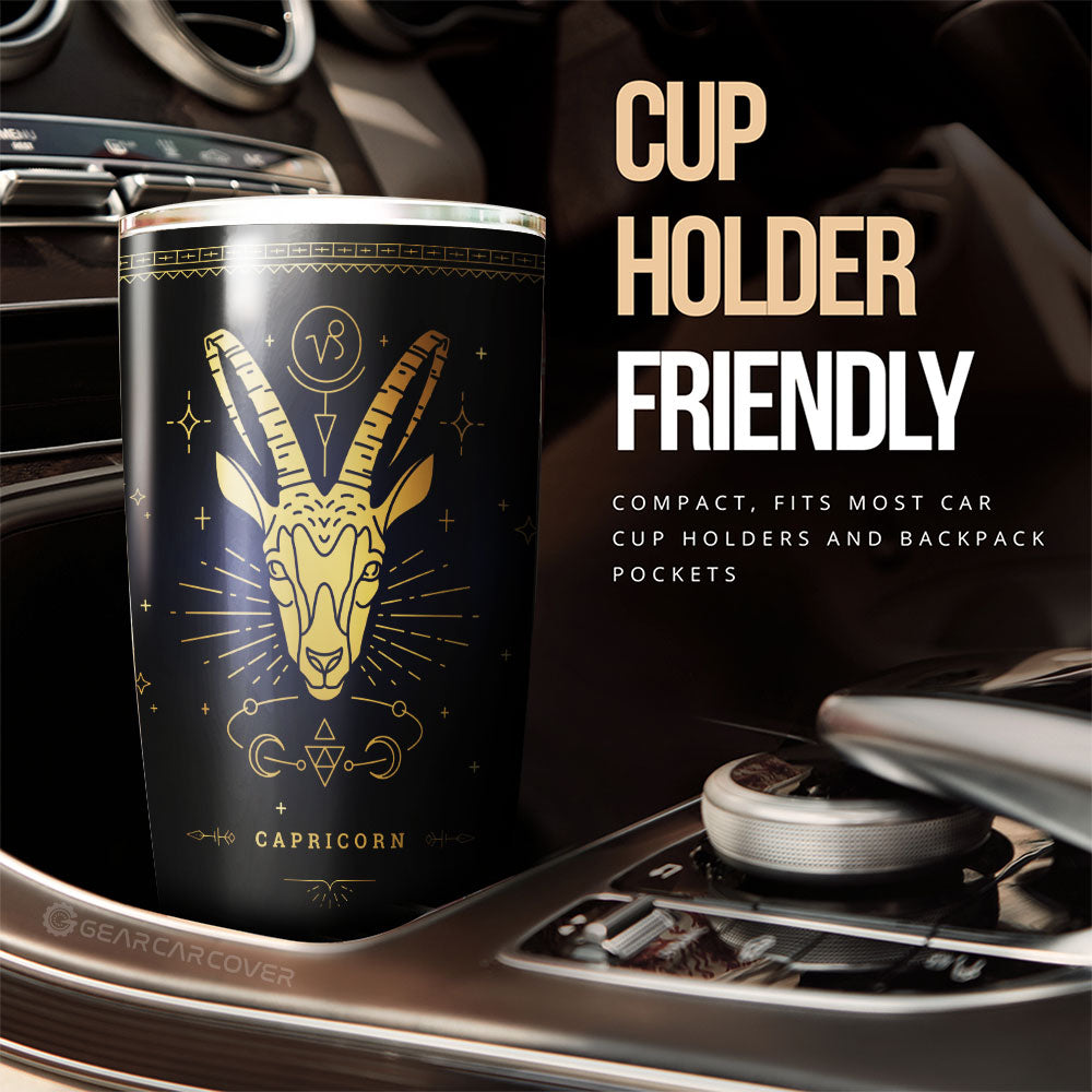 Capricorn Tumbler Cup Custom Zodiac Car Interior Accessories - Gearcarcover - 2