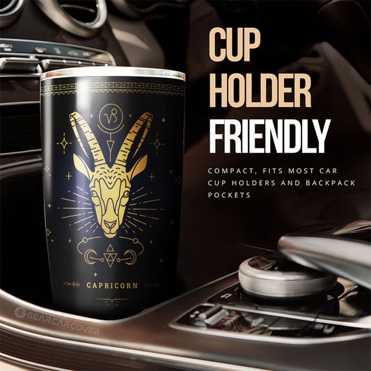 Capricorn Tumbler Cup Custom Zodiac Car Interior Accessories - Gearcarcover - 2