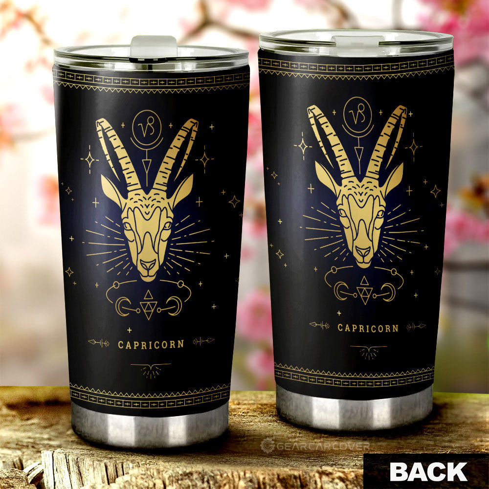 Capricorn Tumbler Cup Custom Zodiac Car Interior Accessories - Gearcarcover - 3