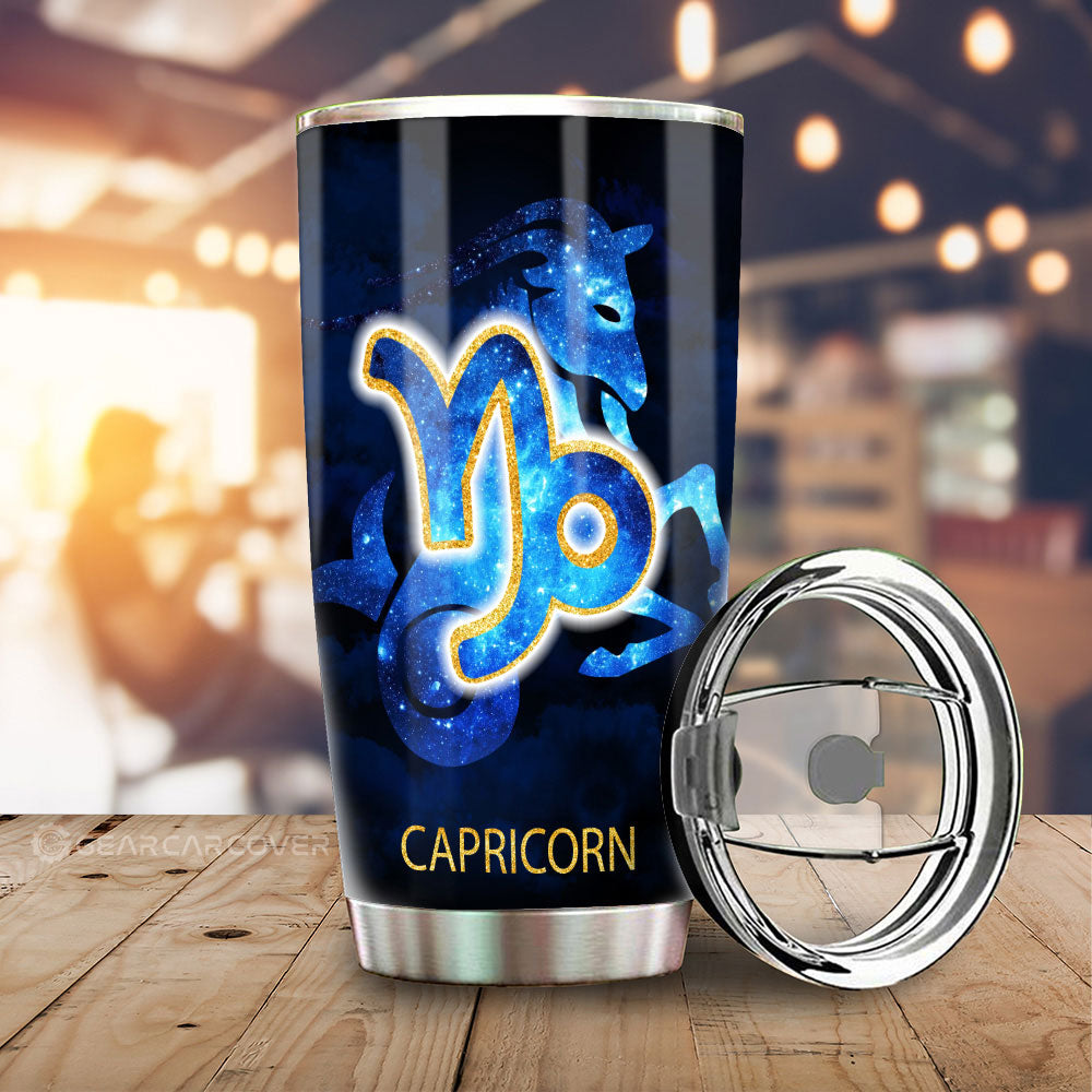 Capricorn Tumbler Cup Custom Zodiac Car Interior Accessories - Gearcarcover - 1