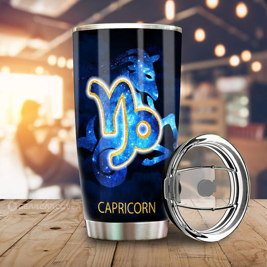Capricorn Tumbler Cup Custom Zodiac Car Interior Accessories - Gearcarcover - 1