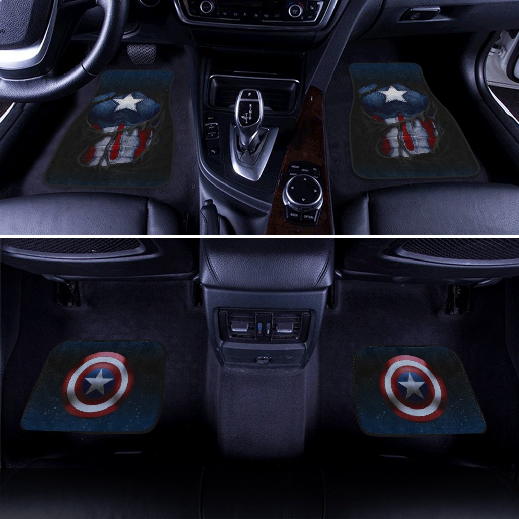 Captain America Car Floor Mats Custom Car Accessories - Gearcarcover - 1