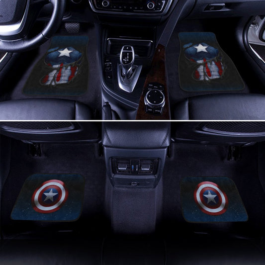 Captain America Car Floor Mats Custom Car Accessories - Gearcarcover - 1