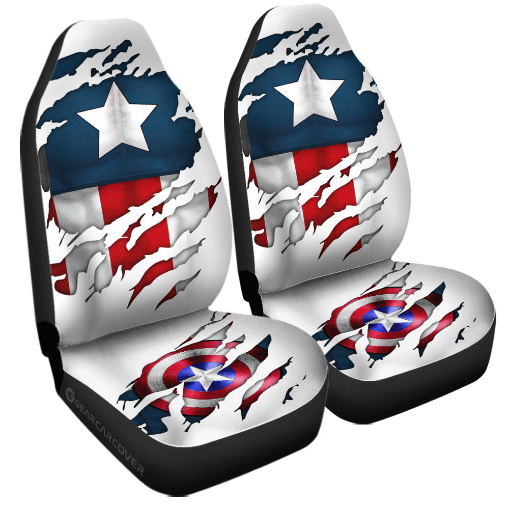 Captain America Car Seat Covers Custom Uniform Car Accessories - Gearcarcover - 3
