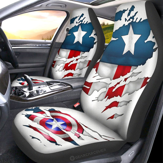Captain America Car Seat Covers Custom Uniform Car Accessories - Gearcarcover - 2