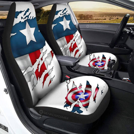 Captain America Car Seat Covers Custom Uniform Car Accessories - Gearcarcover - 1