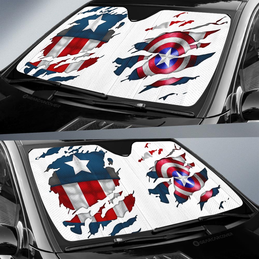Captain America Car Sunshade Custom Uniform Car Accessories - Gearcarcover - 2