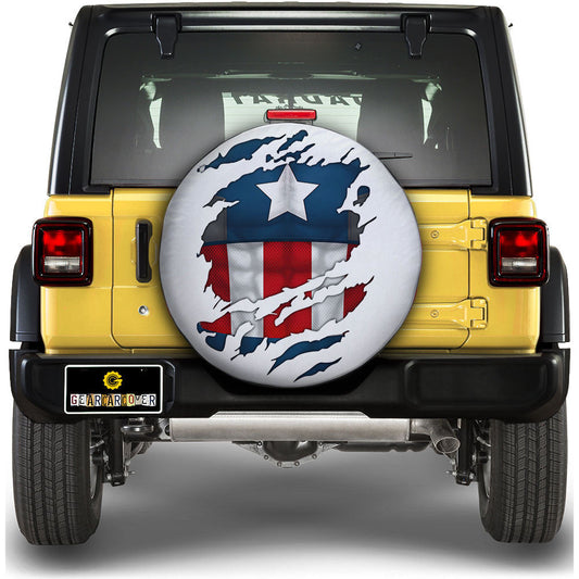 Captain America Spare Tire Cover Custom Uniform Car Accessories - Gearcarcover - 1