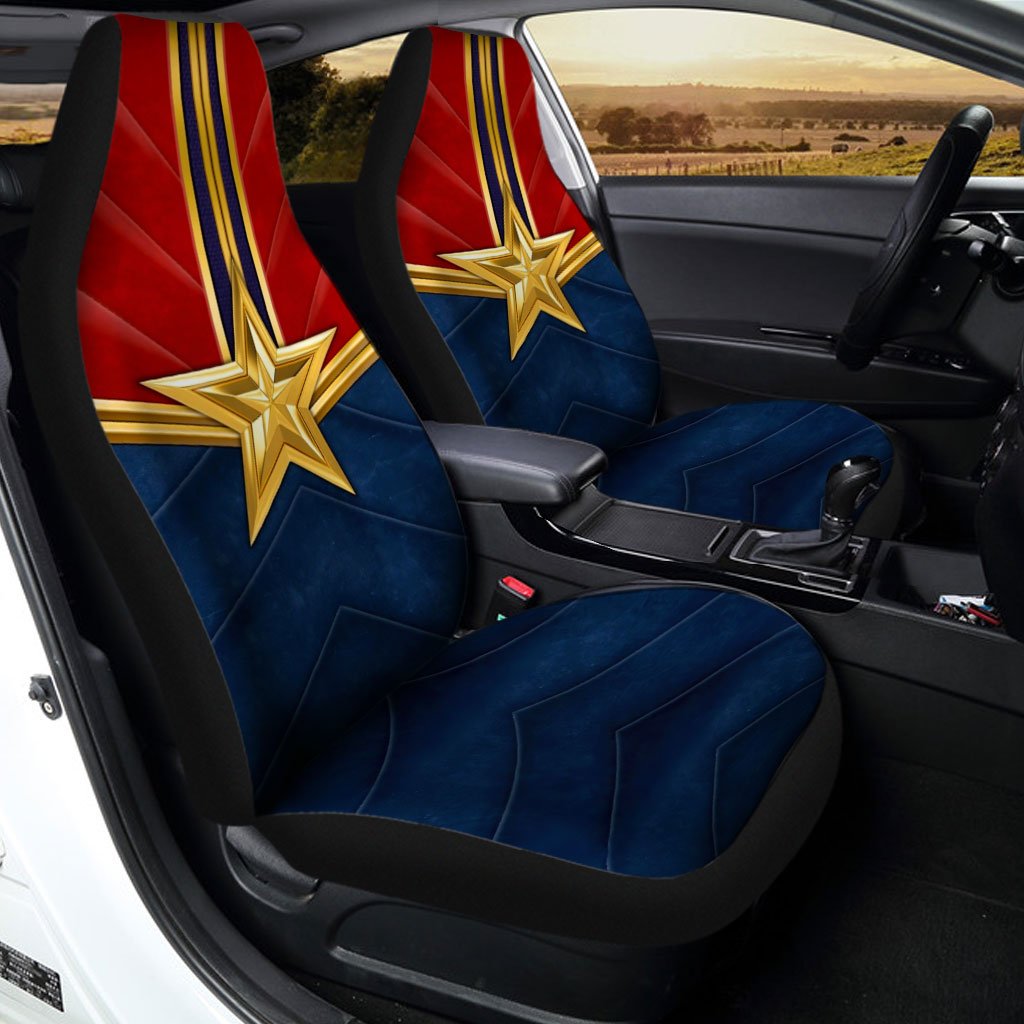 Captain Carol Danvers Car Seat Covers Custom Uniform Car Accessories - Gearcarcover - 2