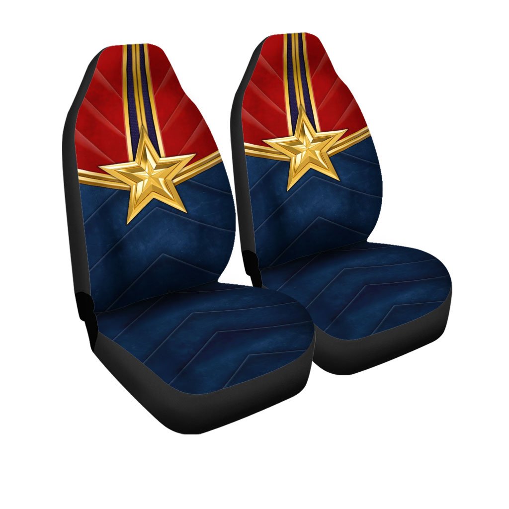 Captain Carol Danvers Car Seat Covers Custom Uniform Car Accessories - Gearcarcover - 3