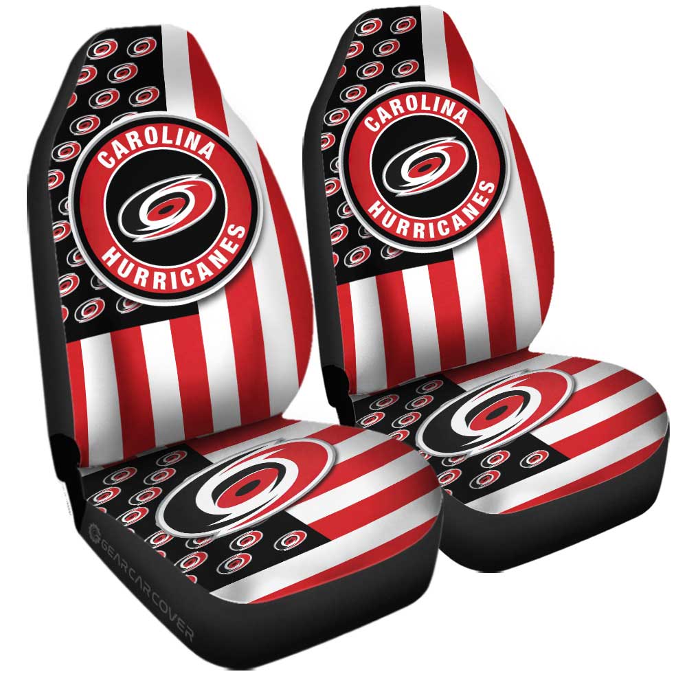 Carolina Hurricanes Car Seat Covers Custom US Flag Style - Gearcarcover - 3