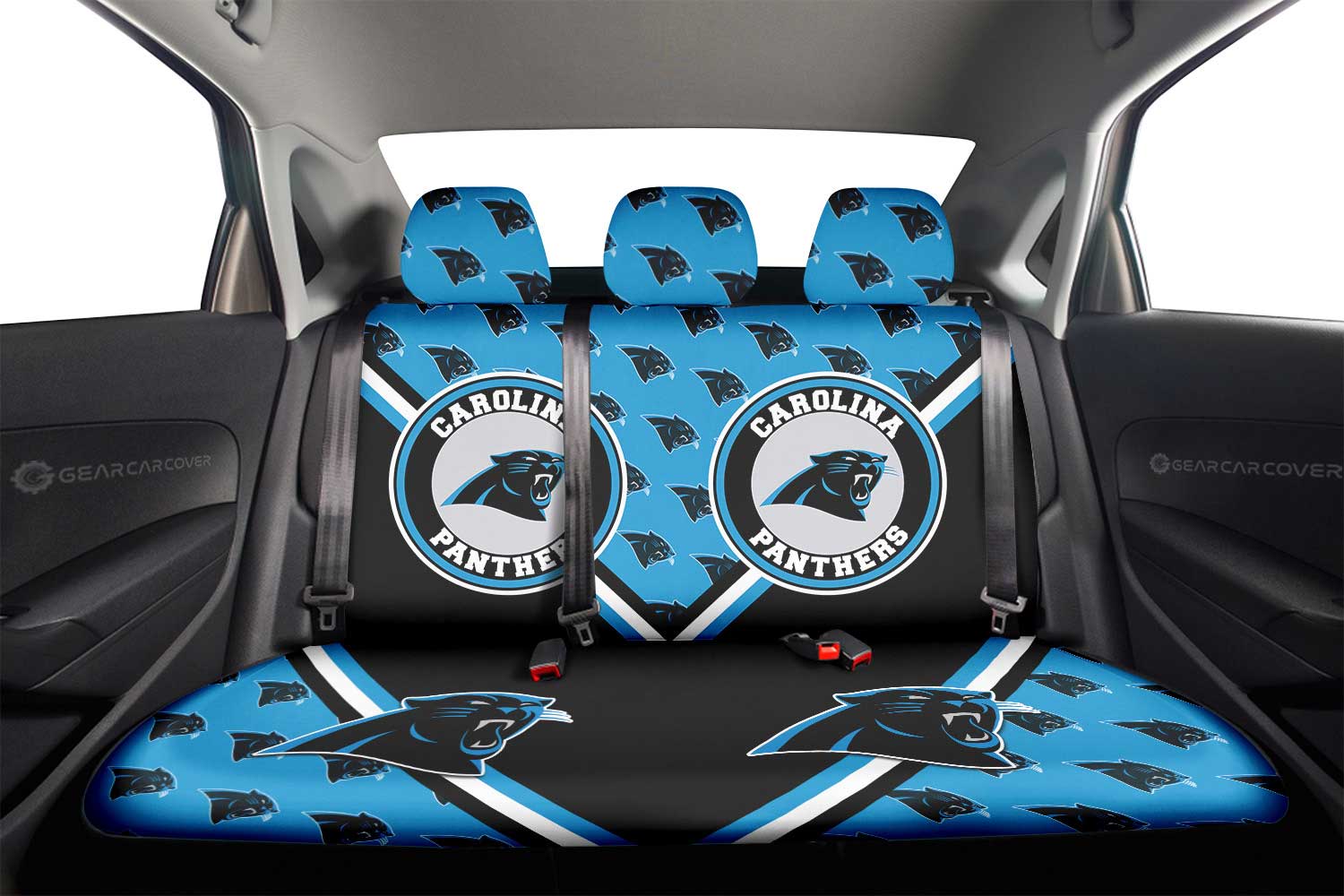 Carolina Panthers Car Back Seat Cover Custom Car Accessories For Fans - Gearcarcover - 2